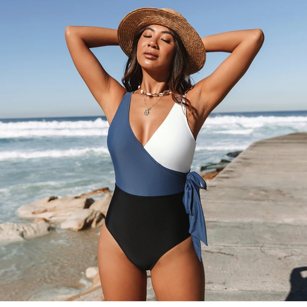 New Cupshe One Piece Swimsuit with Wrap Detail